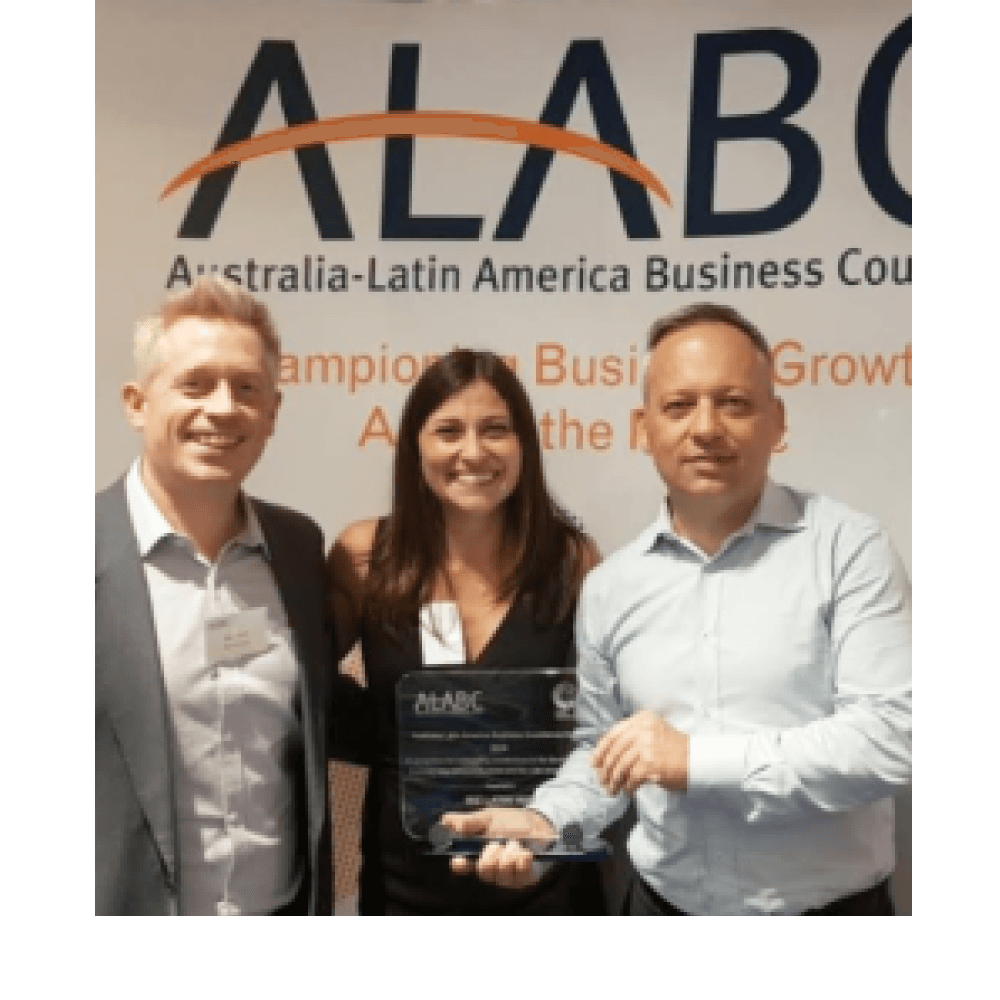 Biz Latin Hub receiving an ALABC business excellence award