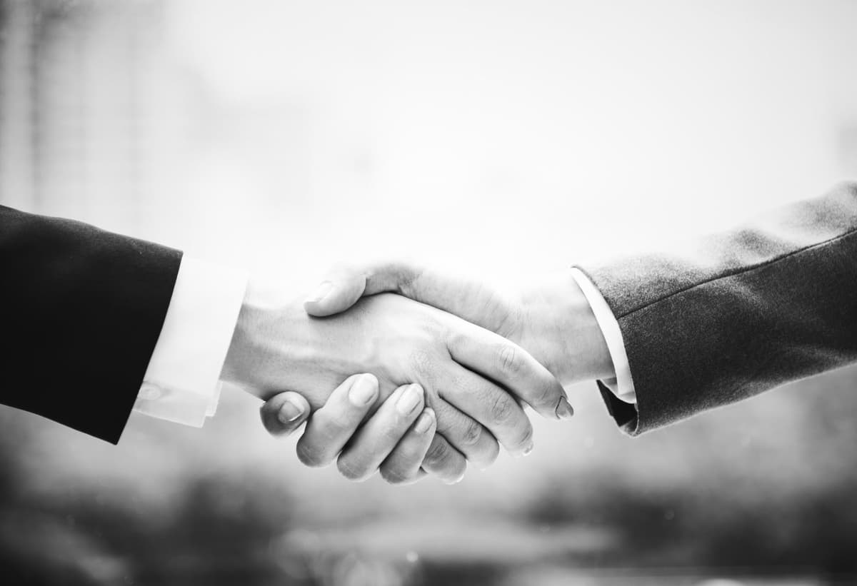 Business partners shaking hands
