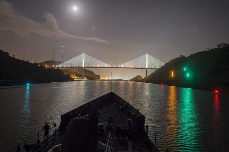 Panama Canal at night