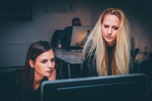 women at computer