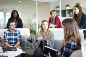 Team meeting in an office