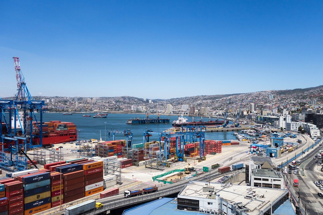 Chilean port facilitating imports and exports from Chile to India
