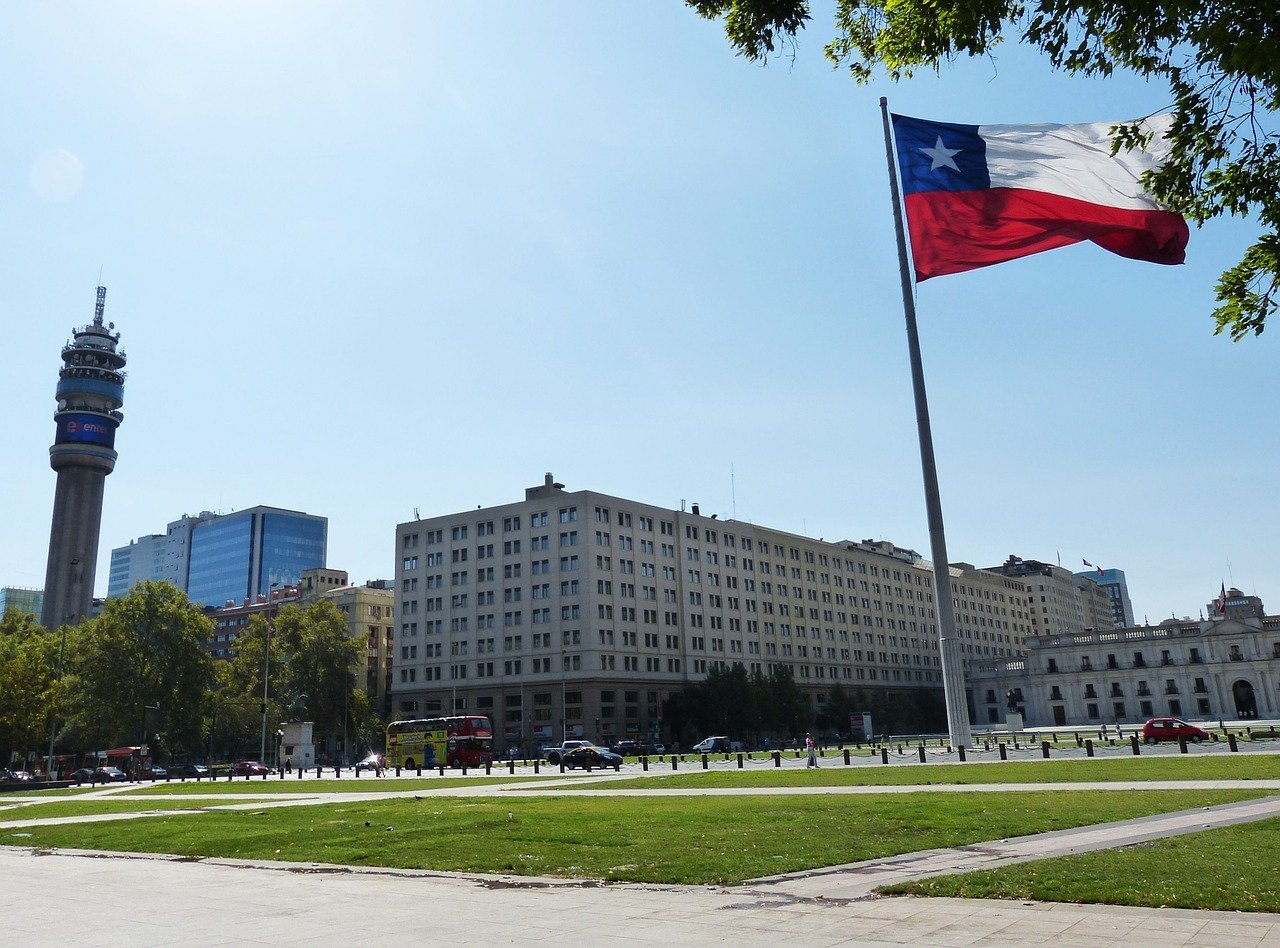 Chilean flag outside building
