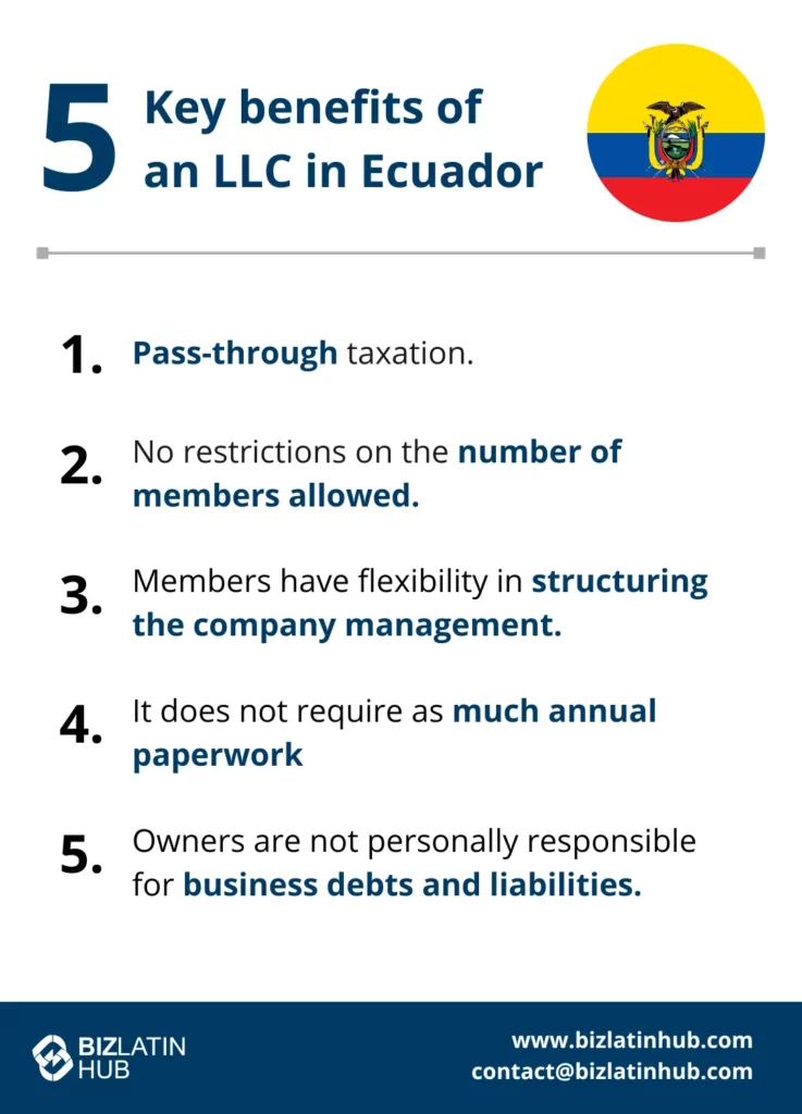 5 key benefits of a Limited Liability Company in Ecuador