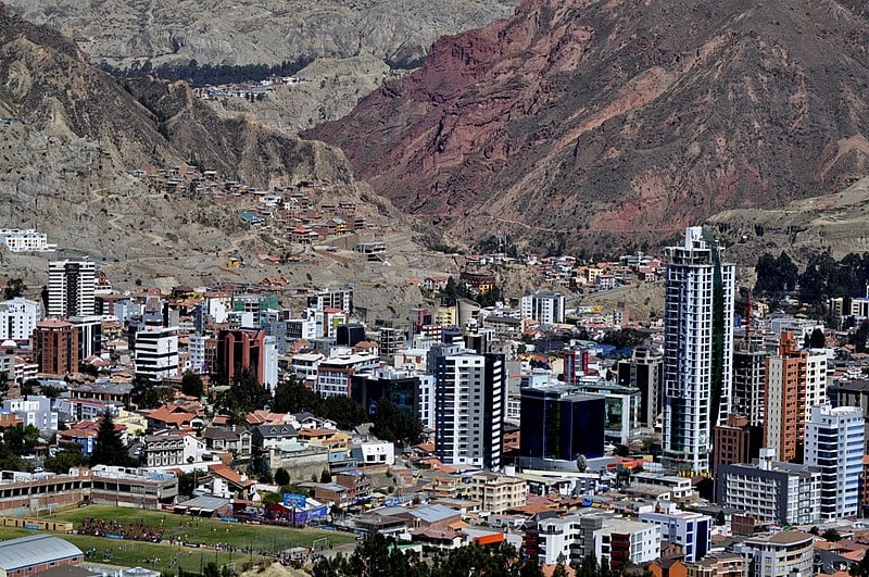 Aerial view of La Paz, Bolivia