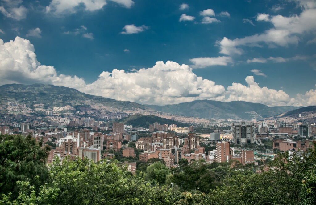 An aerial view of Medellin, Colombia's second-largest city and a hub for tech companies in Colombia