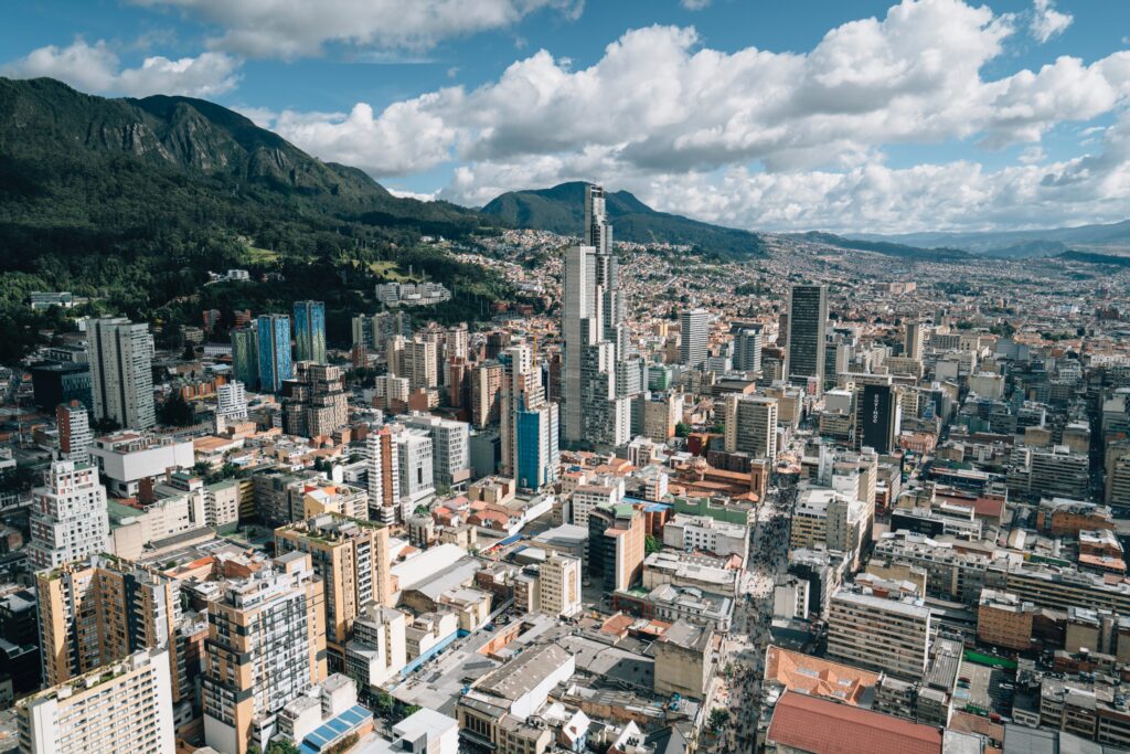 The city of Bogota, where many corporate law firms in Colombia are based