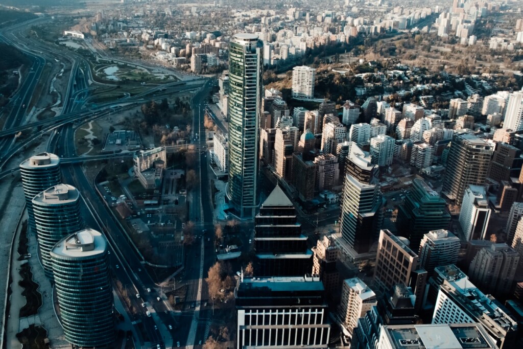 An aerial view of Santiago, the capital of Chile, where many startups are based.