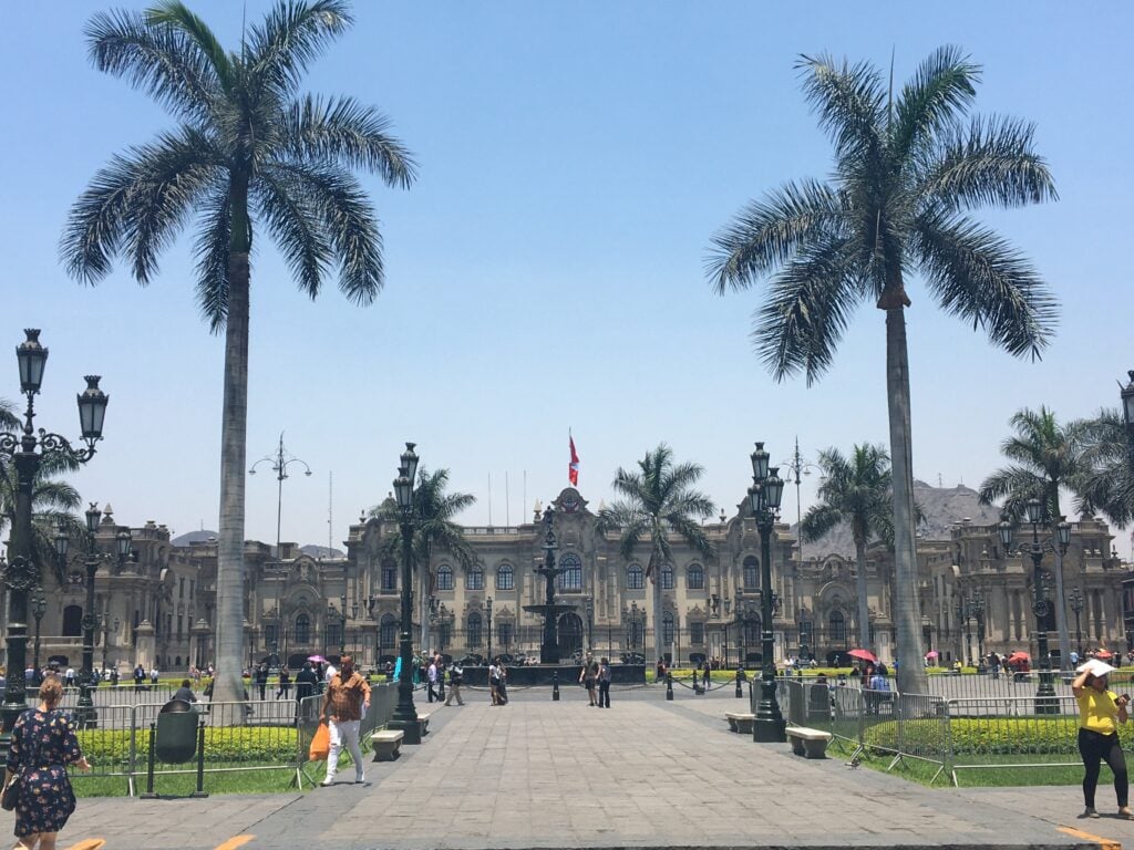 San Martín Square in the city of Lima, the city where most of the tech companies in Peru are located. 