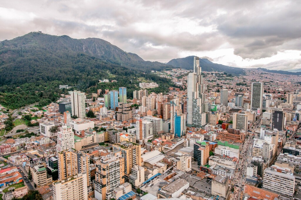 Aerial view of Bogotá D.C., Colombia's capital, city where foreign investors can hire a legal firm to conduct a process of M&A Due Diligence in Colombia.