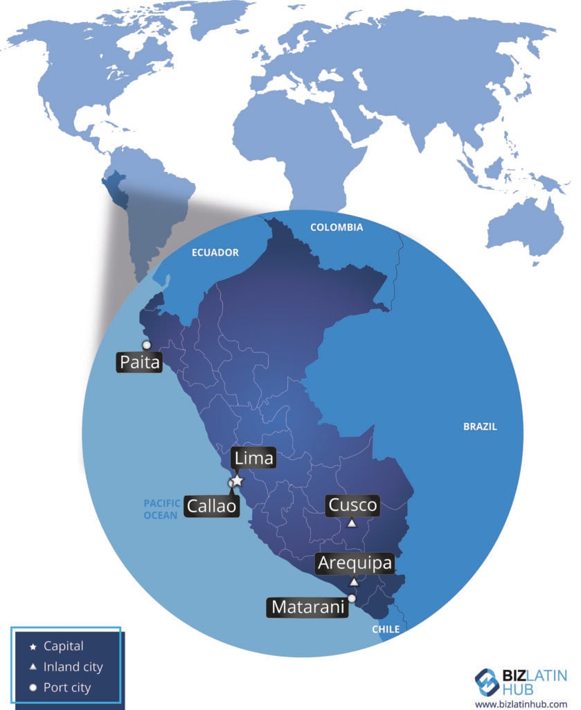 A map of Peru, where you may wish to carry out background checks on new staff