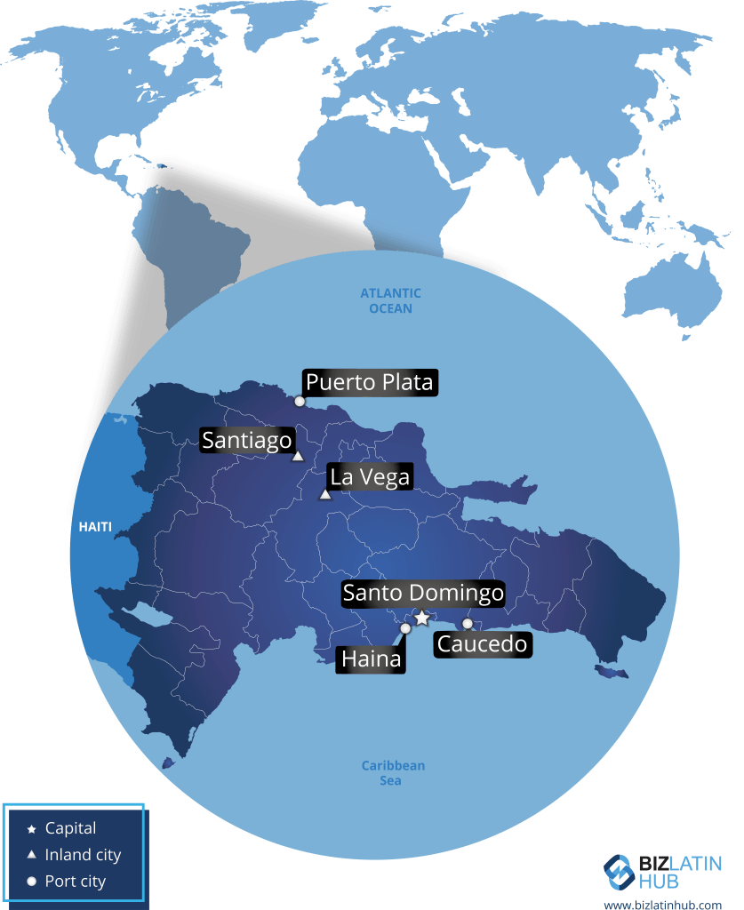 A map of the Dominican Republic, where you may wish to have an entity health check carried out