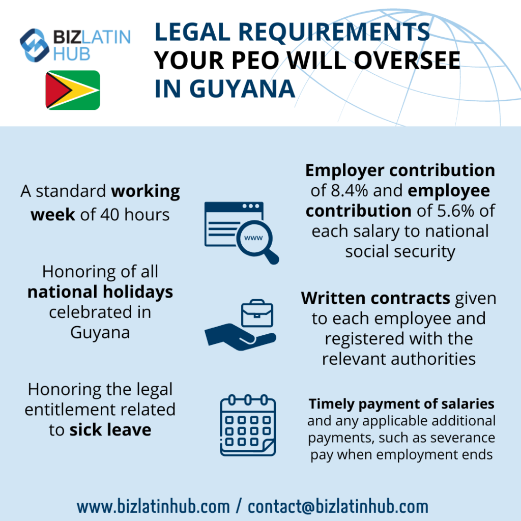 Legal requirements your PEO will oversee in Guyana
