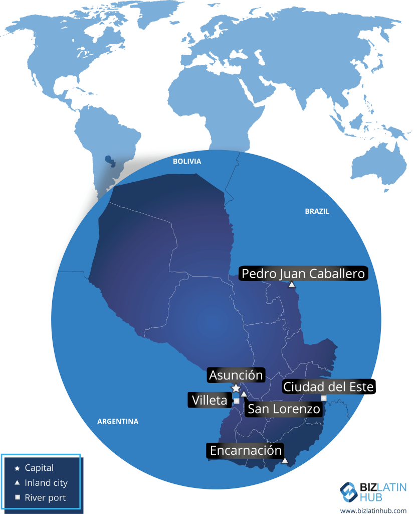 Map of Paraguay and how to form a company in Paraguay