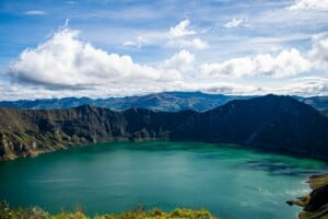 Quilotoa in Ecuador, where recent announcements by the president suggest a positive future for business and the economy