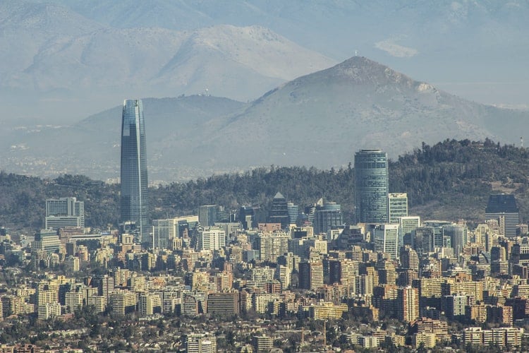 A photo of downtown Santiago, the capital of Chile and a hub for investing