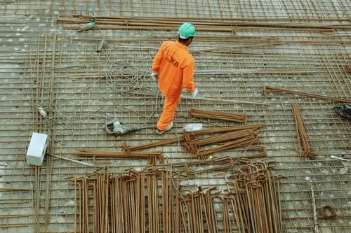 A photo of a construction worker in Sao Paulo. The construction industry has contributed significantly to the growth in investor confidence in Brazil.