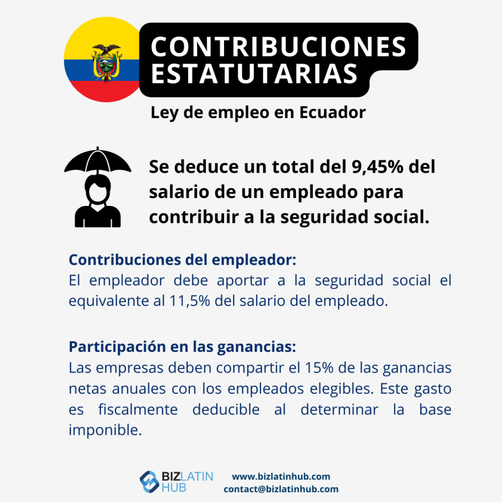 Ley de empleo en Ecuador: Contribuciones Estatutarias