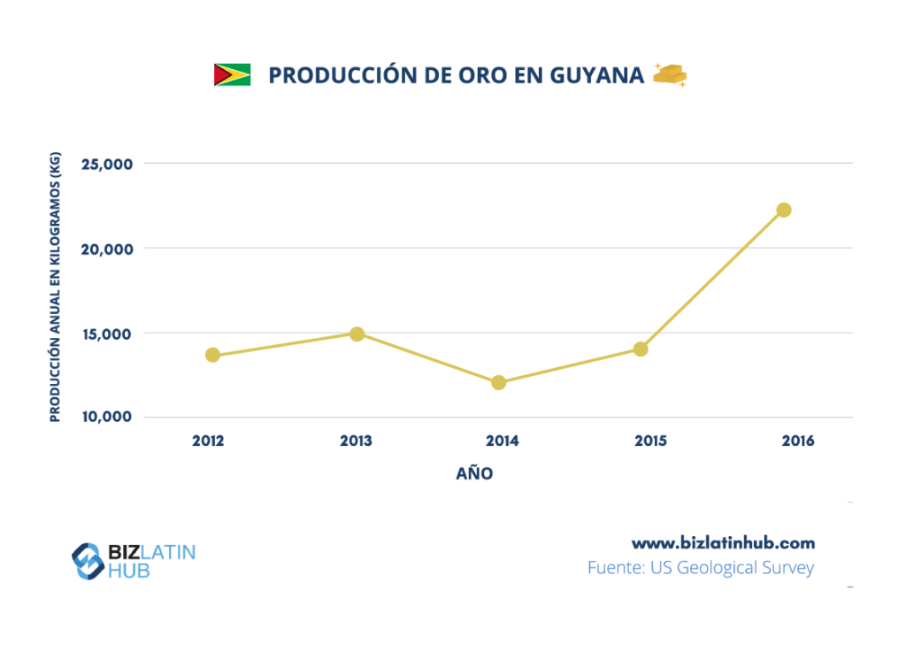 La reciente producción de oro en Guyana, donde es posible que desee registrar un negocio