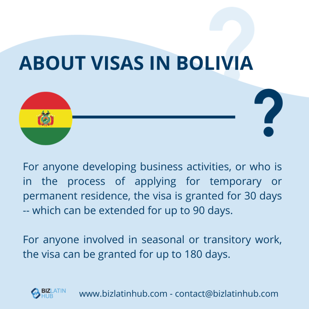 Learn some interesting facts about applying for Visas to work in Bolivia.