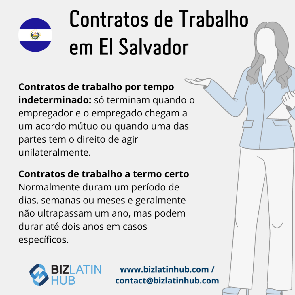 Legislação trabalhista em El Salvador: El Salvador tem dois tipos principais de contrato de trabalho