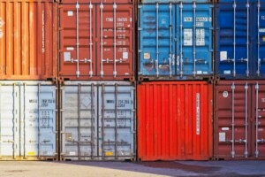 Peru imports hit a 20-year record in 2021, stock image of shipping containers