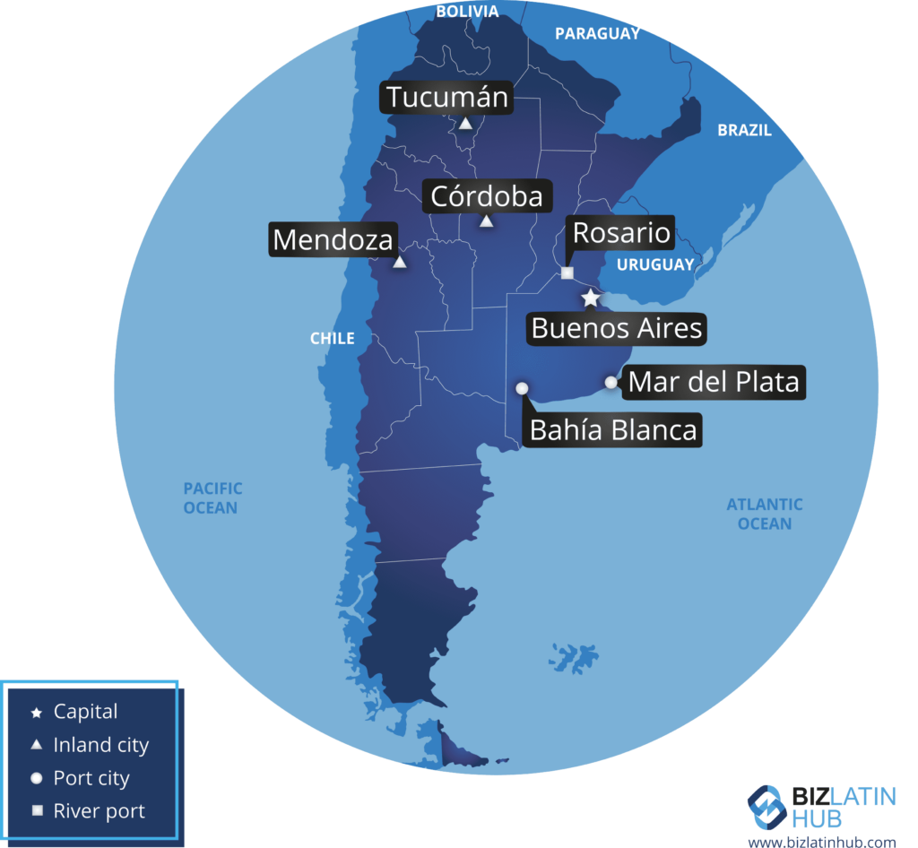A map of Argentina by Biz Latin Hub