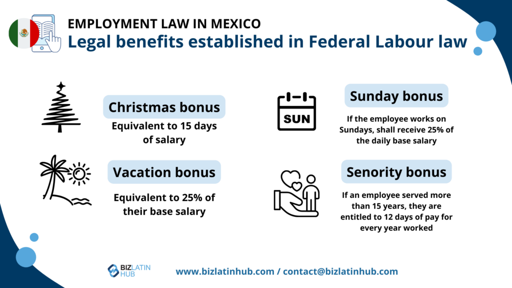 Employment law in Mexico. Benefits established in Federal Law