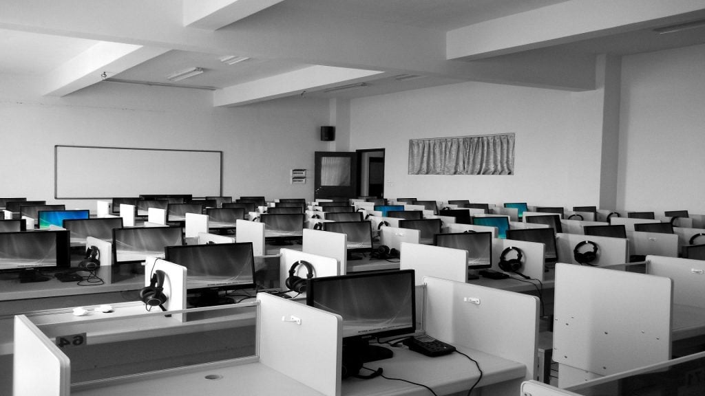 Stock image of a call center to accompany interview with William Turton