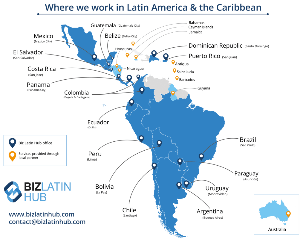 A map showing where BLH offices and partners are located