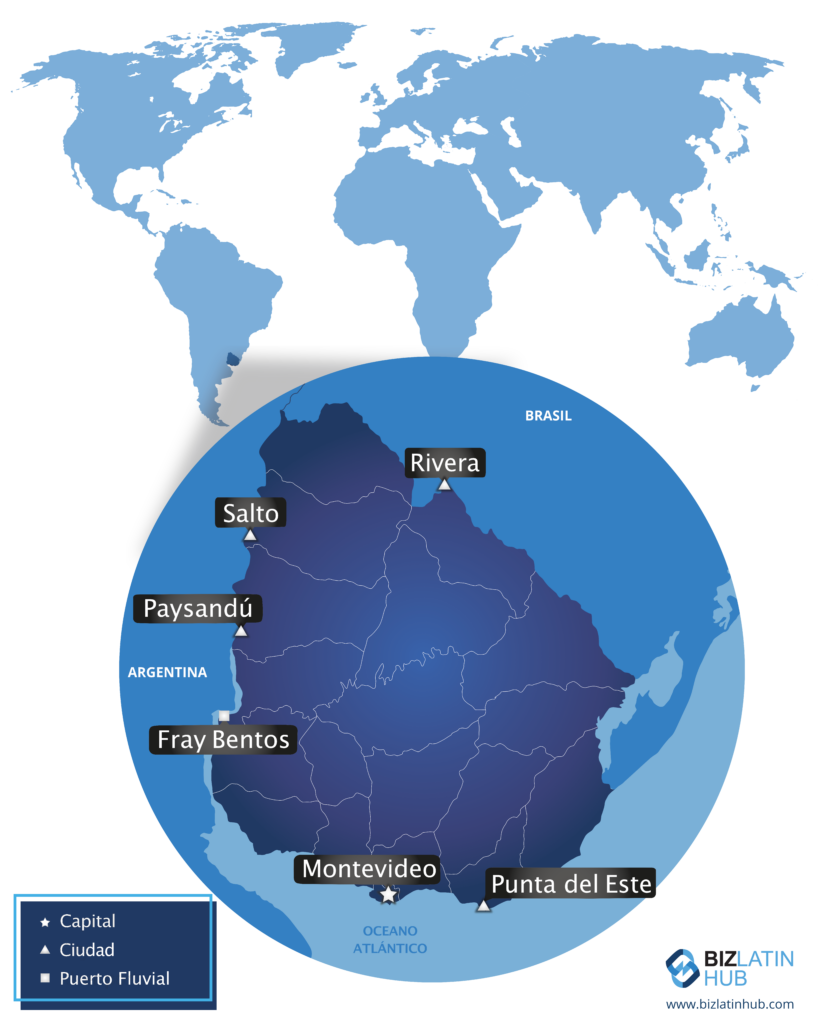 Un mapa BLH de Uruguay para acompañar el artículo sobre las razones para invertir en el país.