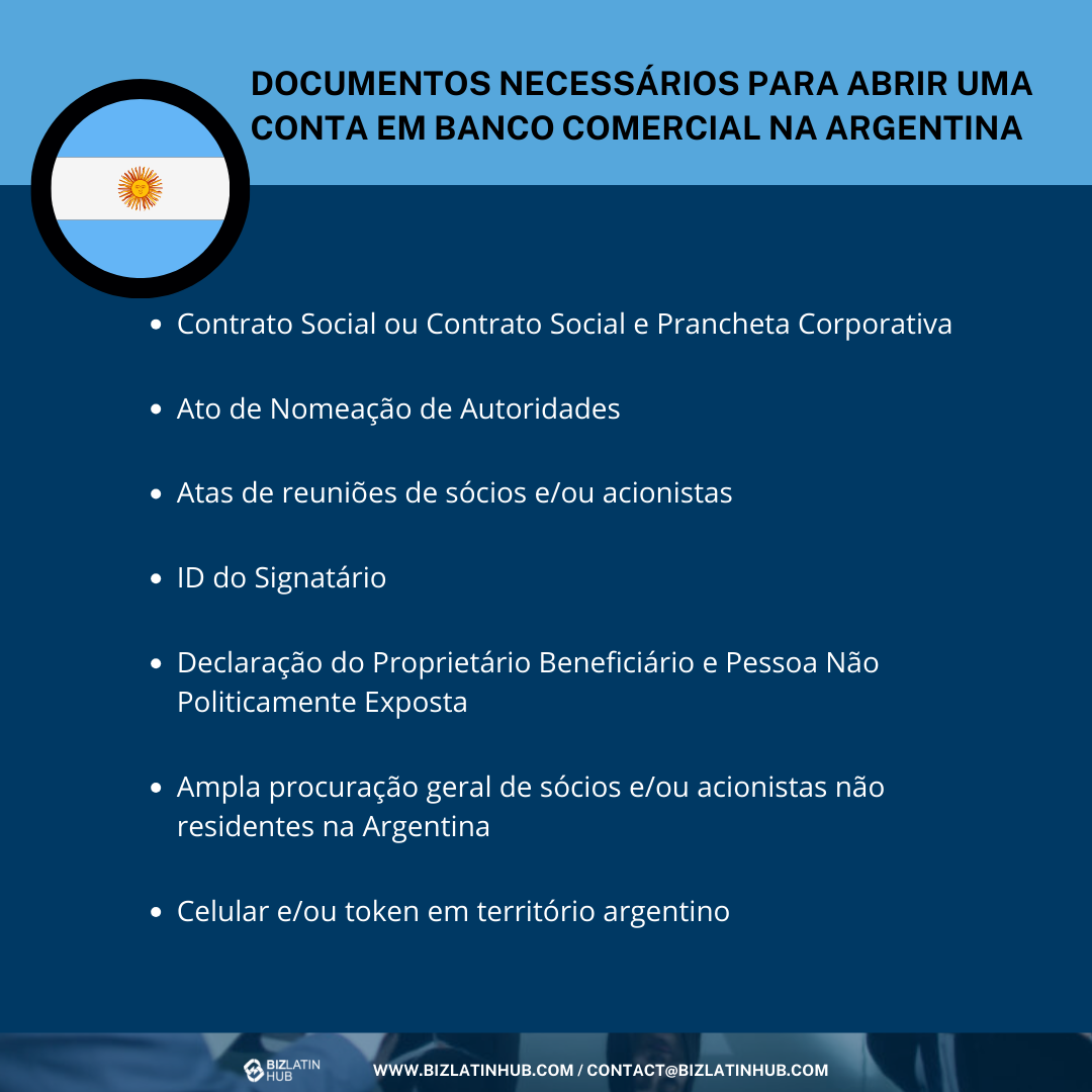 Documentos necessários para abrir uma conta bancária na Argentina