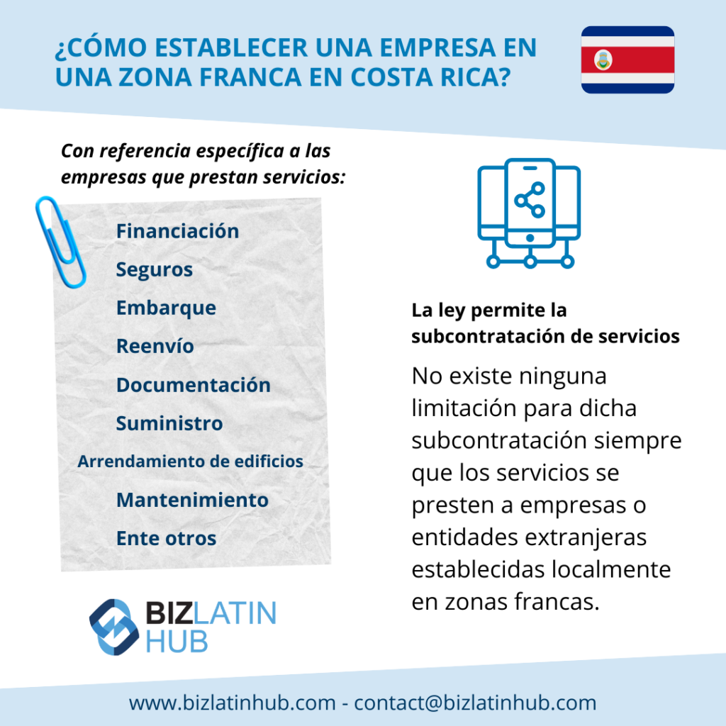 ¿Cómo establecer una empresa en una zona de libre comercio en Costa Rica? una infografía de Biz Latin Hub