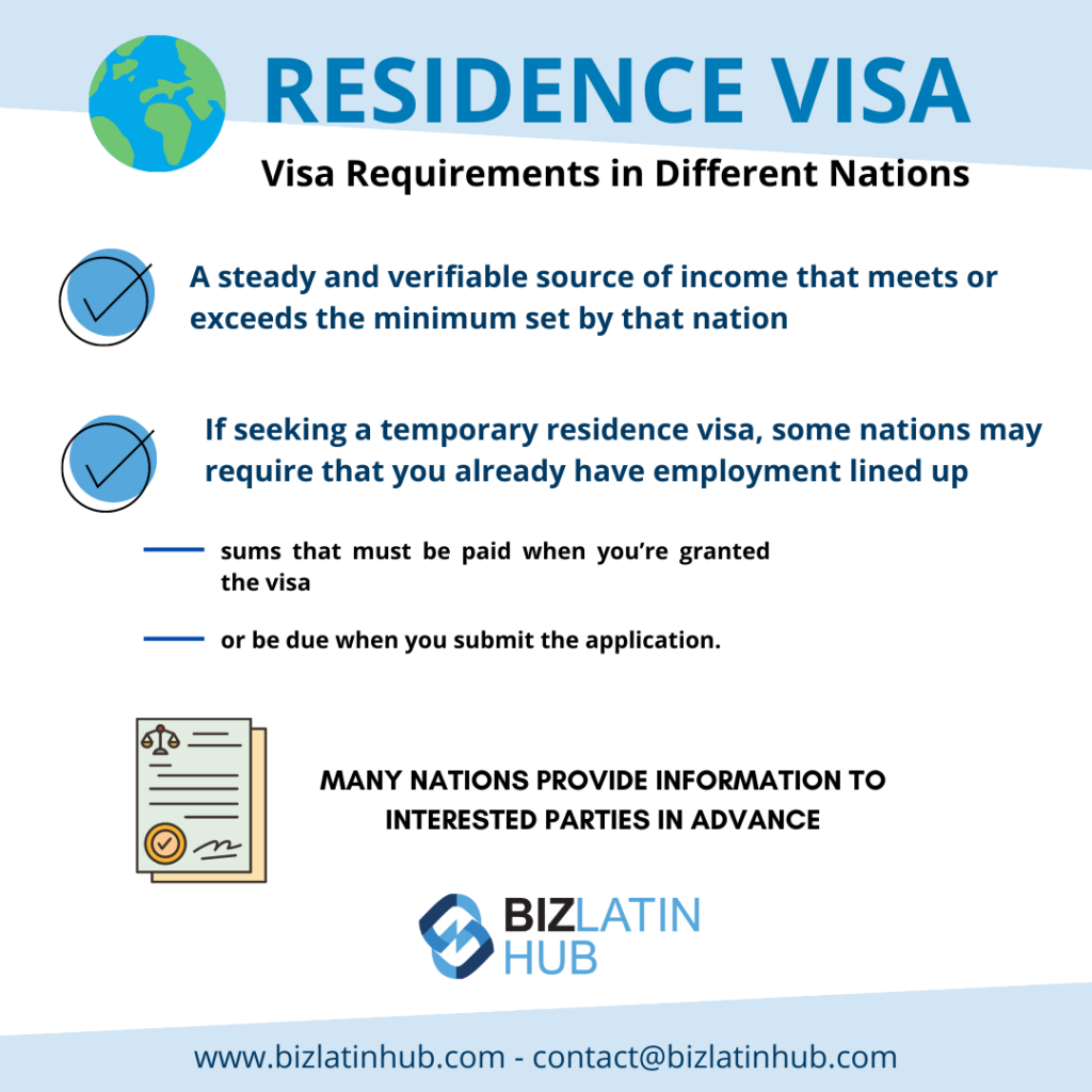 A Residence Visa in another country an infographic by biz latin hub.