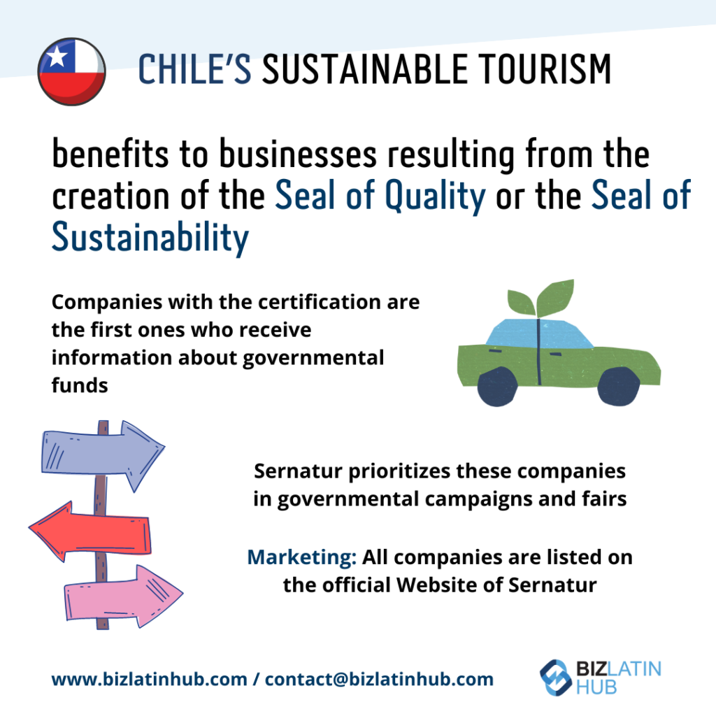 The main goal of Sernatur is to highlight the benefits of sustainable tourismChile tourism. Chile tourism board.
