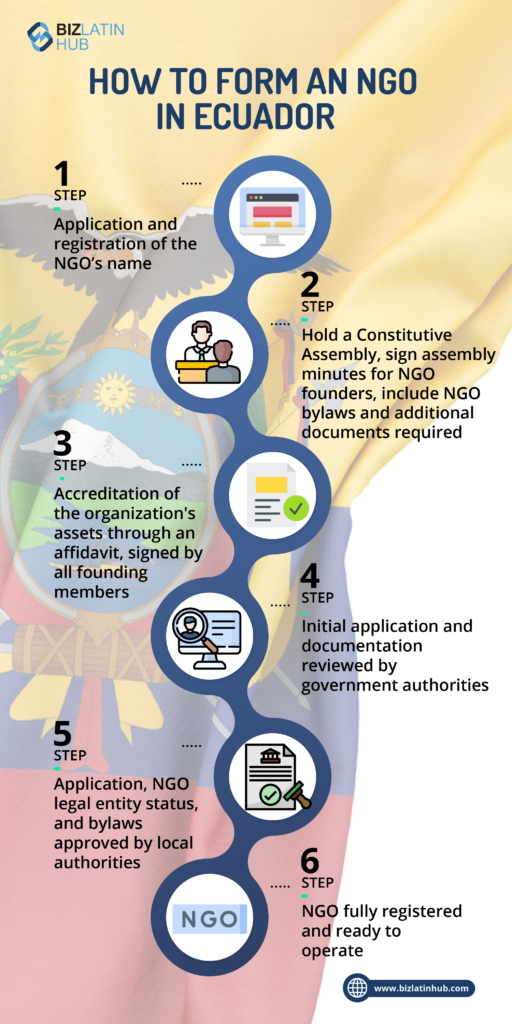 How to form NGOs in Ecuador, infographic by Biz Latin Hub