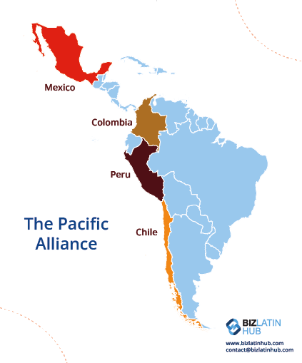 infographic on the pacific alliance countries, important when considering outsourcing recruitment and hiring in peru