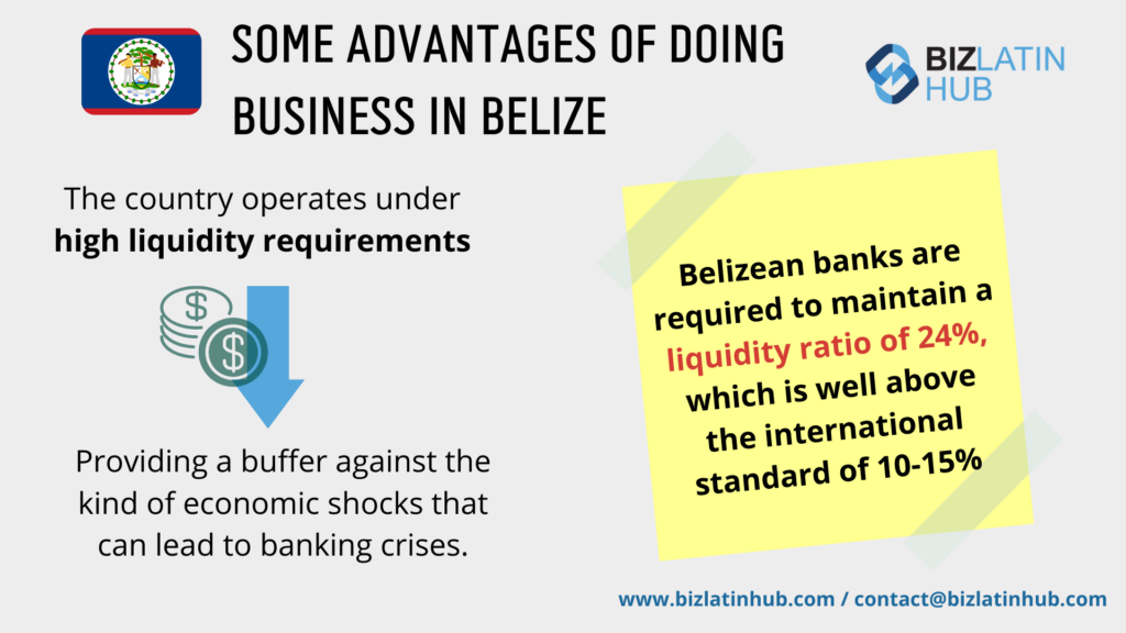 Infographic by Biz Latin Hub on advantages of doing business in Belize for an article about Belize fiscal strategies