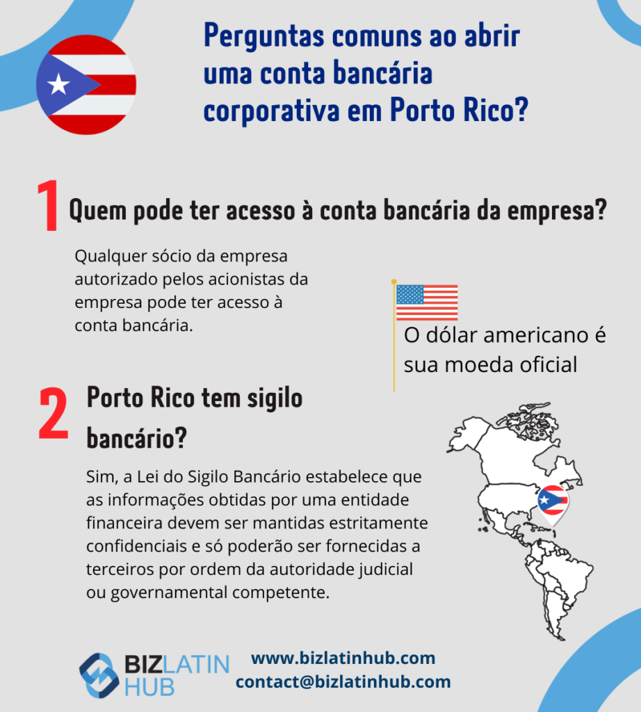 Perguntas frequentes ao abrir uma conta bancária em Porto Rico